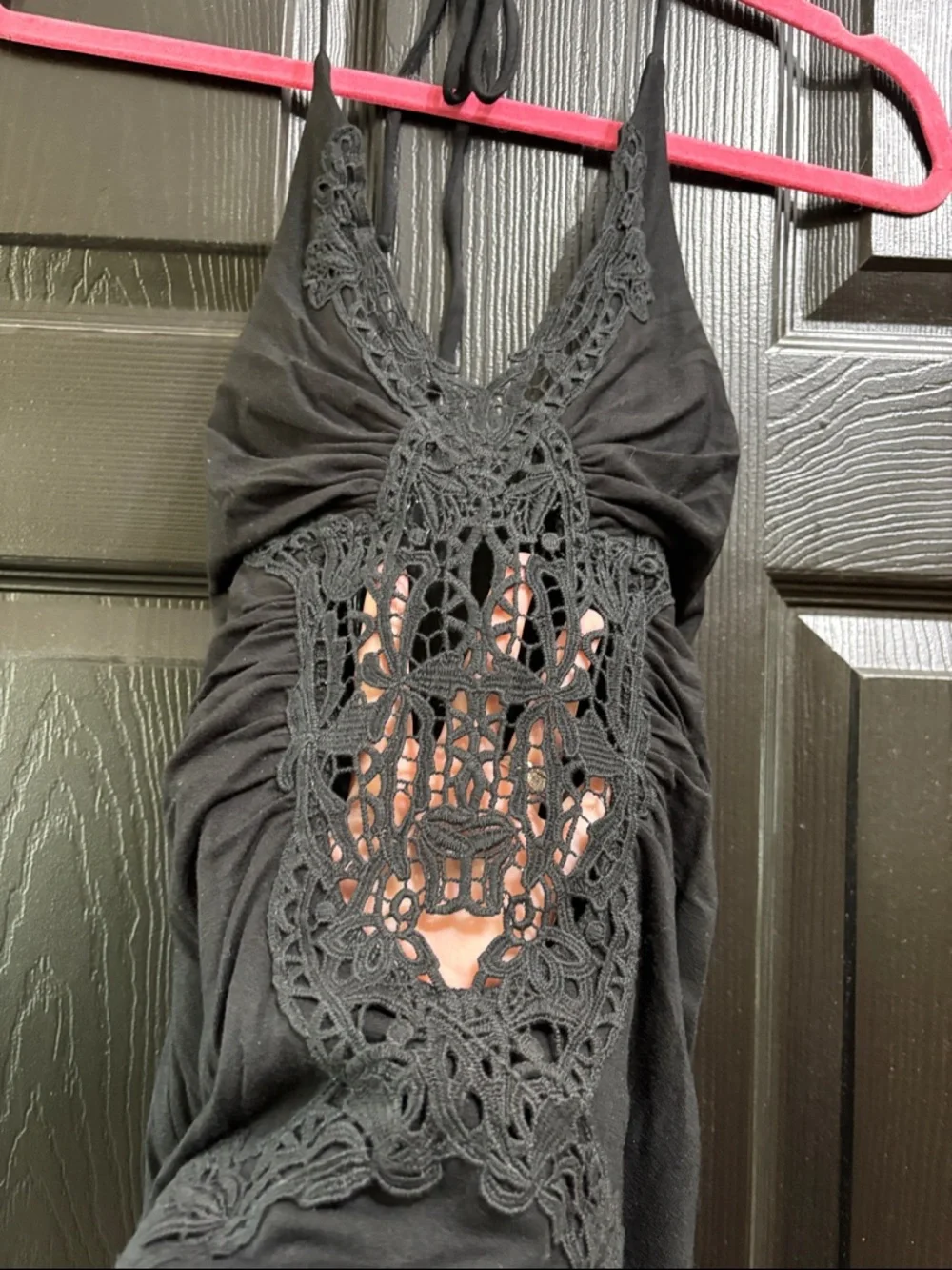 Sky Black Mini Dress with Crochet Front - Picture 2 of 6